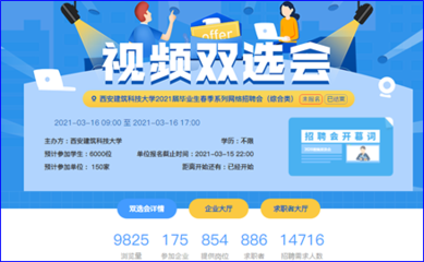 西安建大2021届毕业生春季网络视频招聘会 “综合类”专场顺利举办